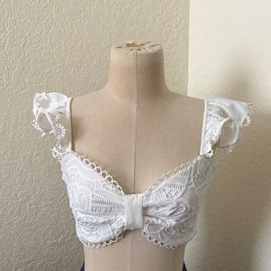 Elegant White Lace Crop Top